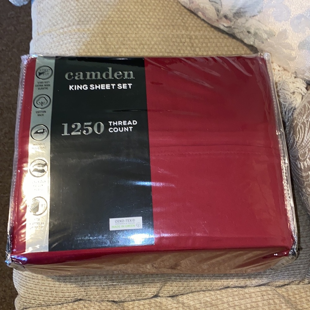 ♥️NWT Camden 1250 Thread Count King Sheet Set